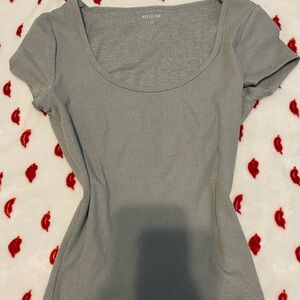 Hollister Fitted Gray Short Sleeve T-Shirt